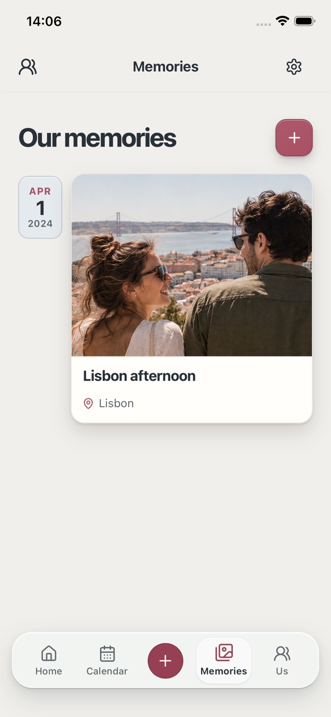 Uskeep Memories showing a saved Lisbon afternoon